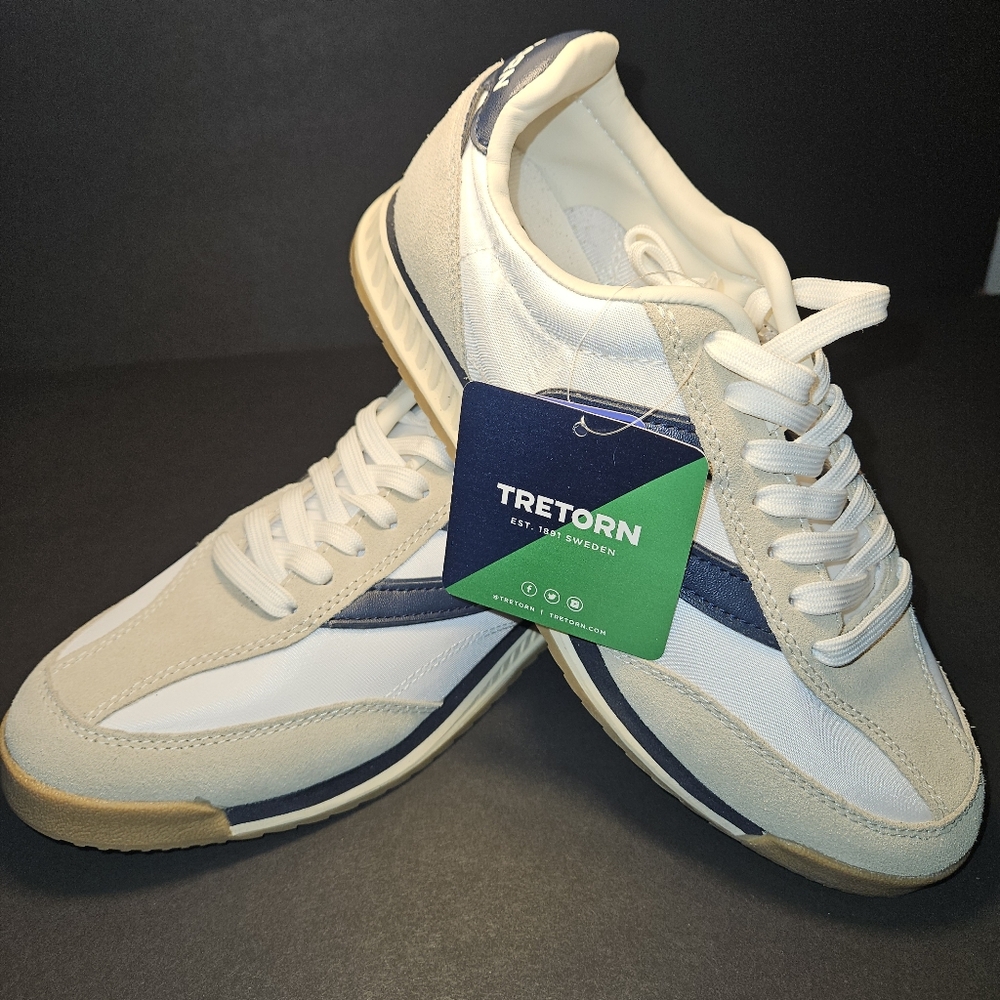 Tretorn Rawlins Sneaker Made In Sweden Navy Creme White Tennis Shoe - Picture 3 of 14